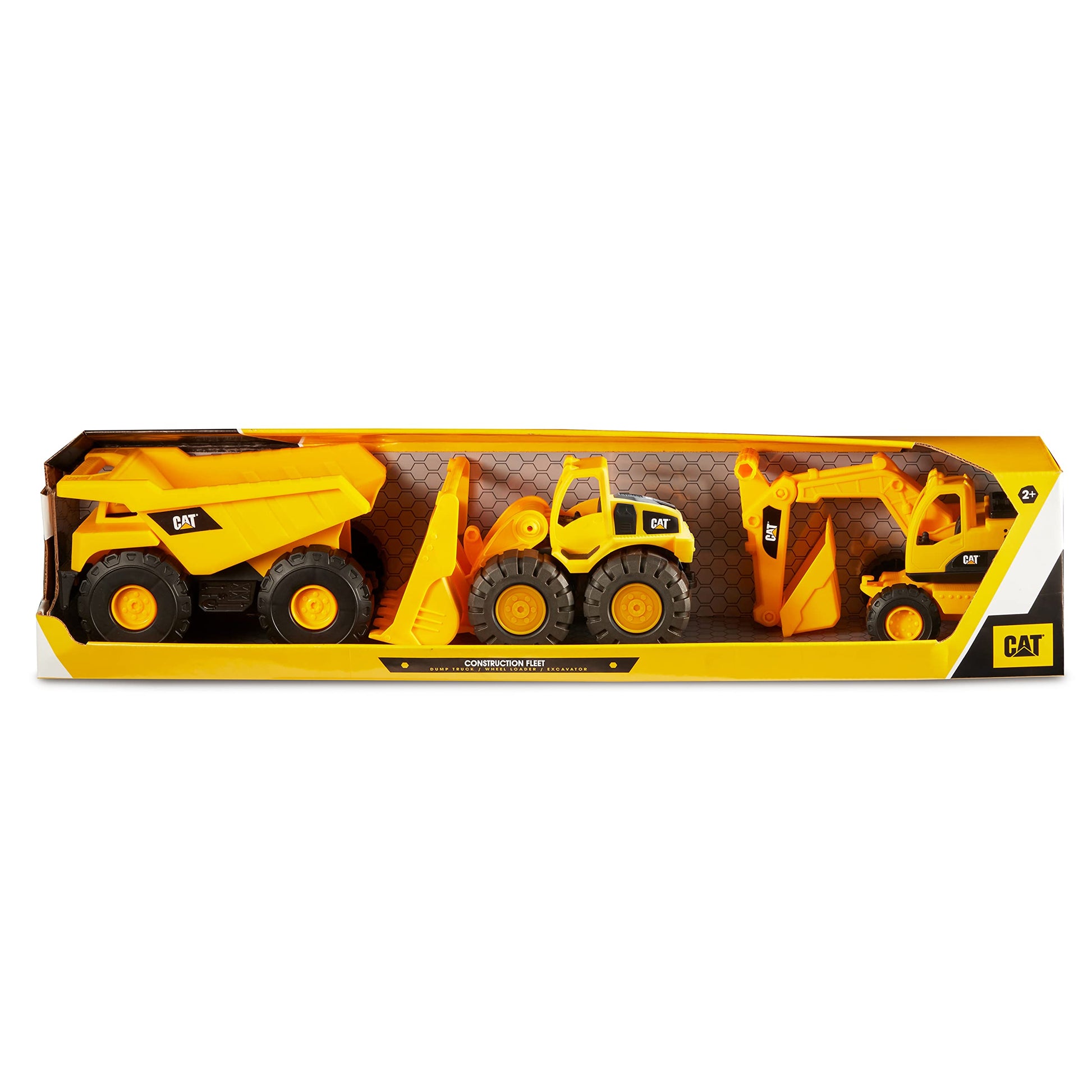 CAT erpillar Pack of 3 Vehicles 25 cm - Dump Truck, Excavator and Front Loader Yellow