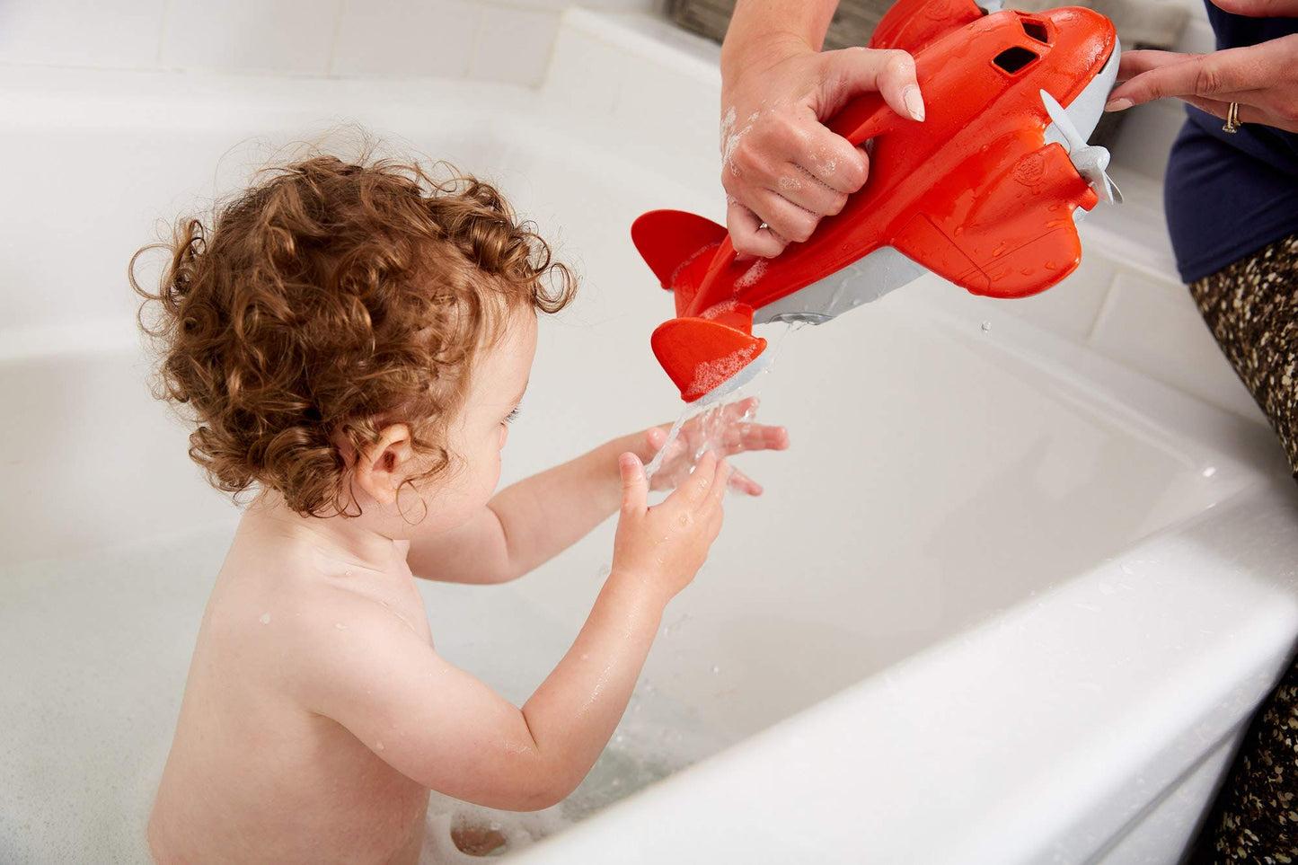 Green Toys Fire Plane - Pretend Play, Motor Skills, Kids Bath Toy Vehicle. No BPA, phthalates, PVC. Dishwasher Safe, Recycled Plastic, Made in USA.