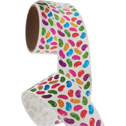 JILLSON & ROBERTS Bulk Roll Prismatic Stickers, Micro Jelly Beans - 100 Repeats