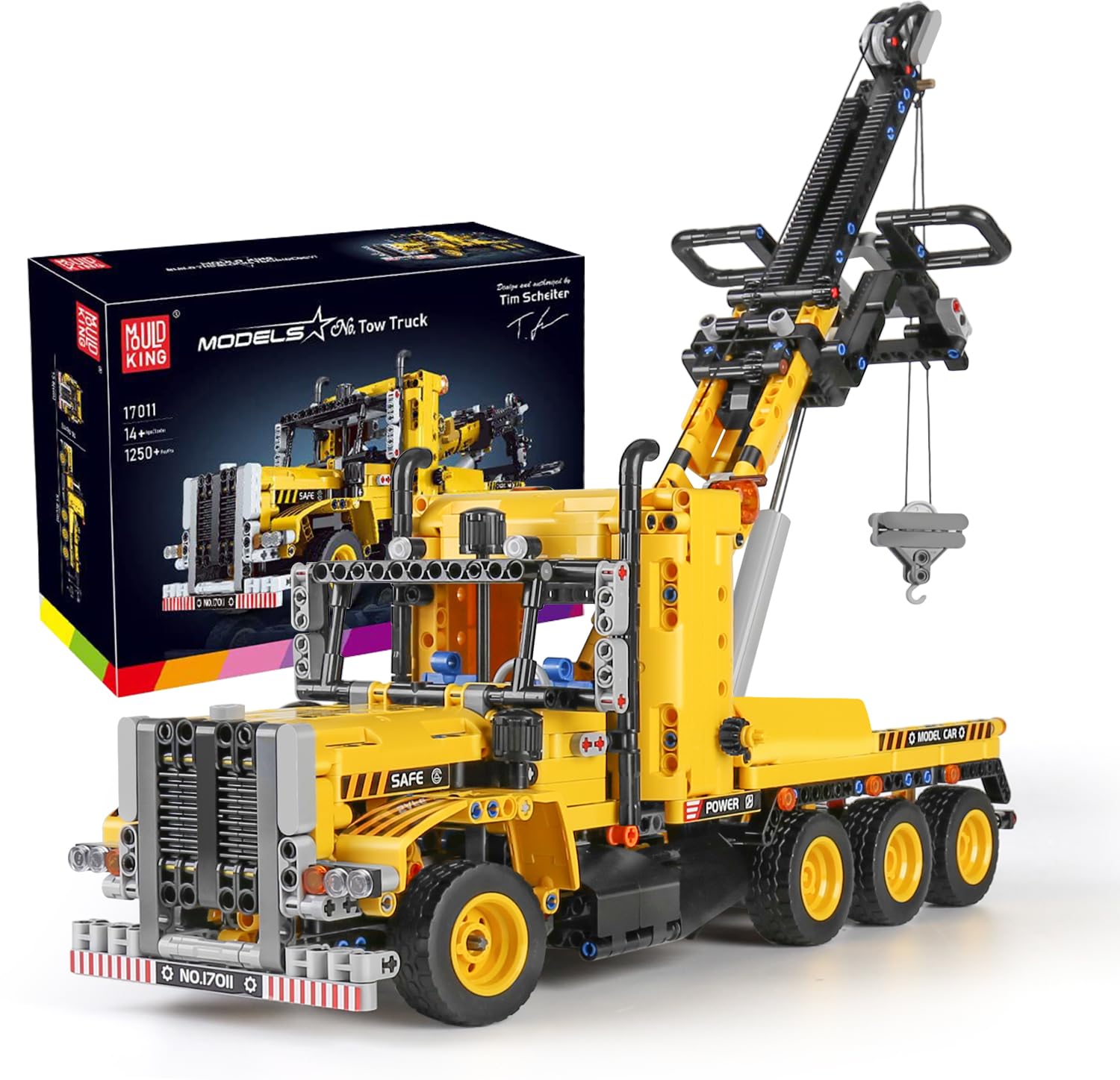 Mould King 17011 Heavy-Duty Tow Truck Building Toy Set, Technology MOC Road Trailers Building Gift Toys for Age 14+/Adult (1,250 Pieces)