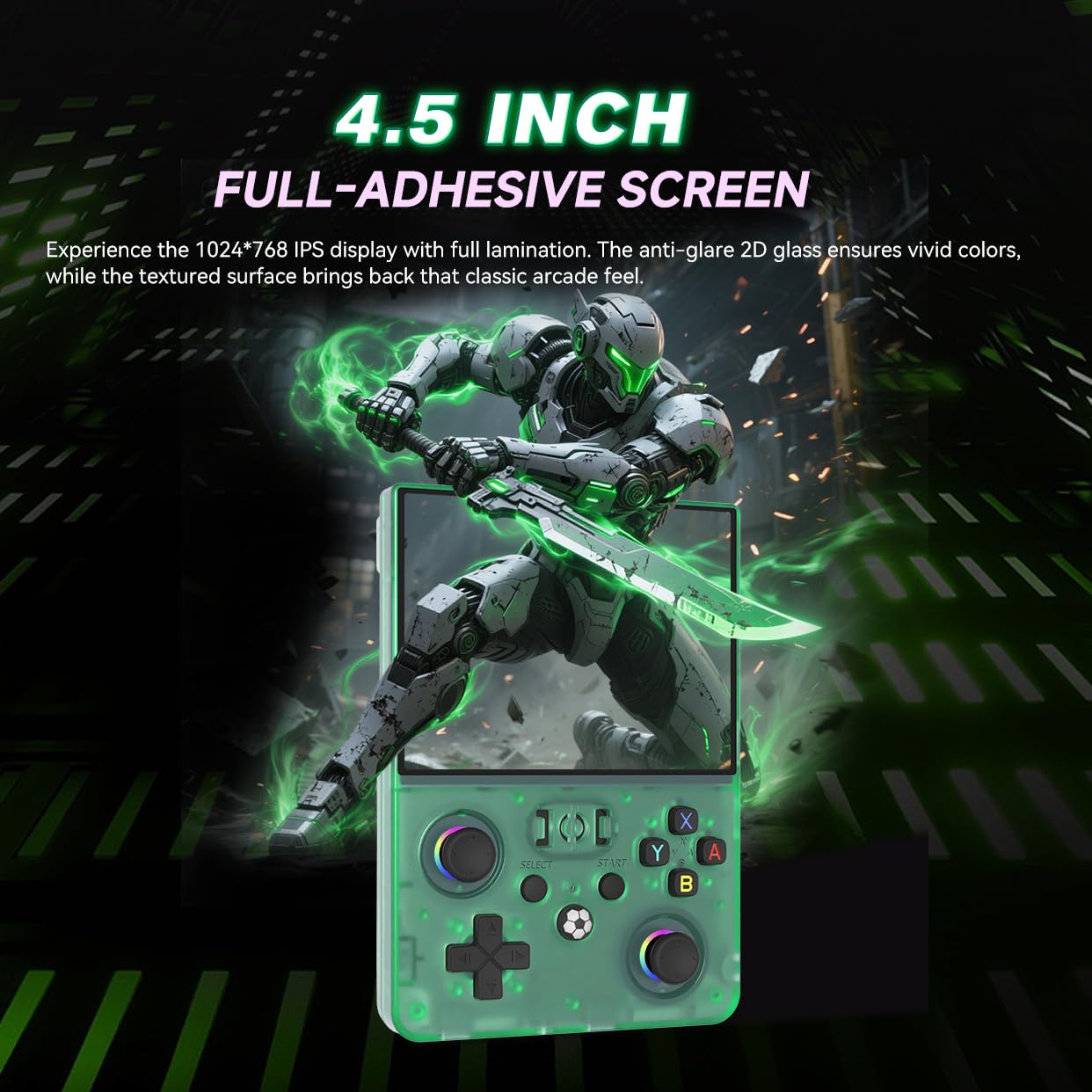 Newest R36MAX 2 Retro Handheld Game Console, 4.5" IPS 1024*768 Screen Portable Video Game Console ,Built in 128G Card & 22000 Games, 30+ Emulators