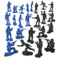 Tim Mee Toy SWAT Plastic Army Men - 24 Black and Blue Police Figures US Made