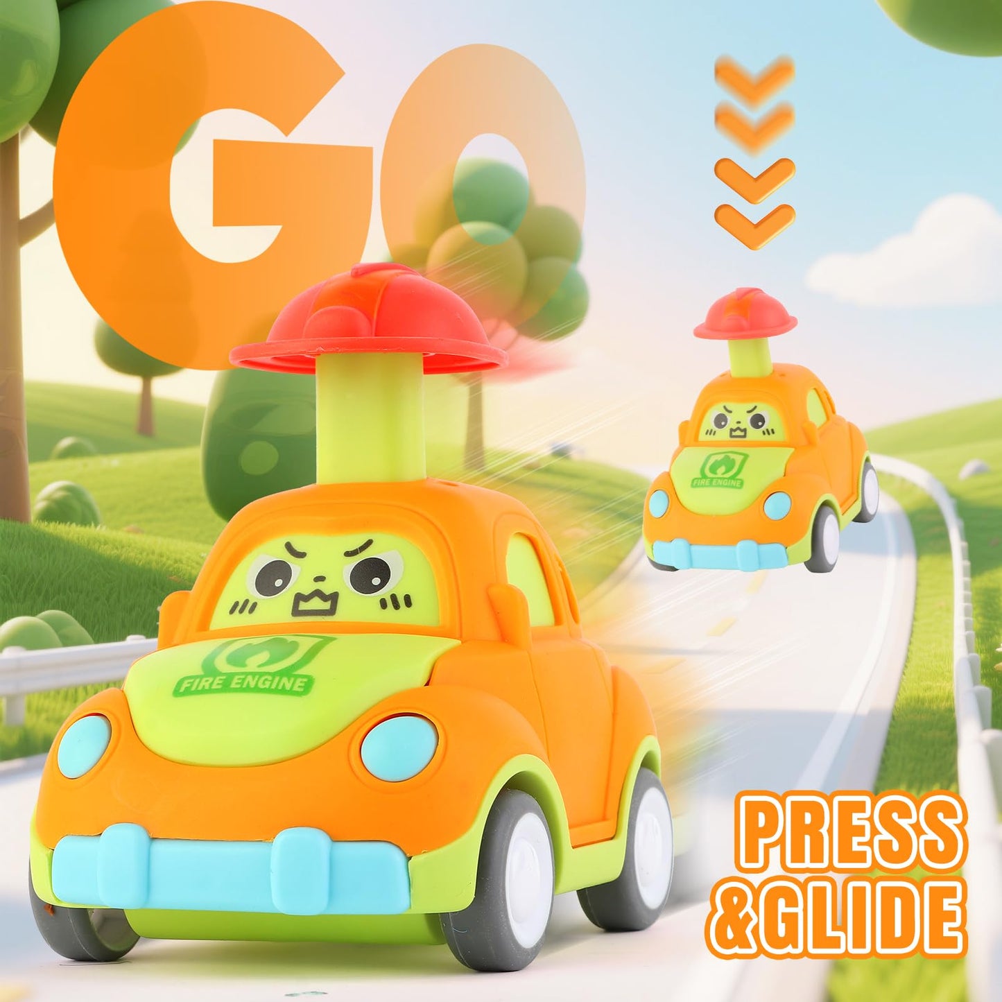 QSONSELL Car Toys for Toddlers 1-3 Year Old Boy Birthday Gift for Boys Girls 1-3 Pull Back City Vehicle Toys Goodie Bags Stuffers Party Favors