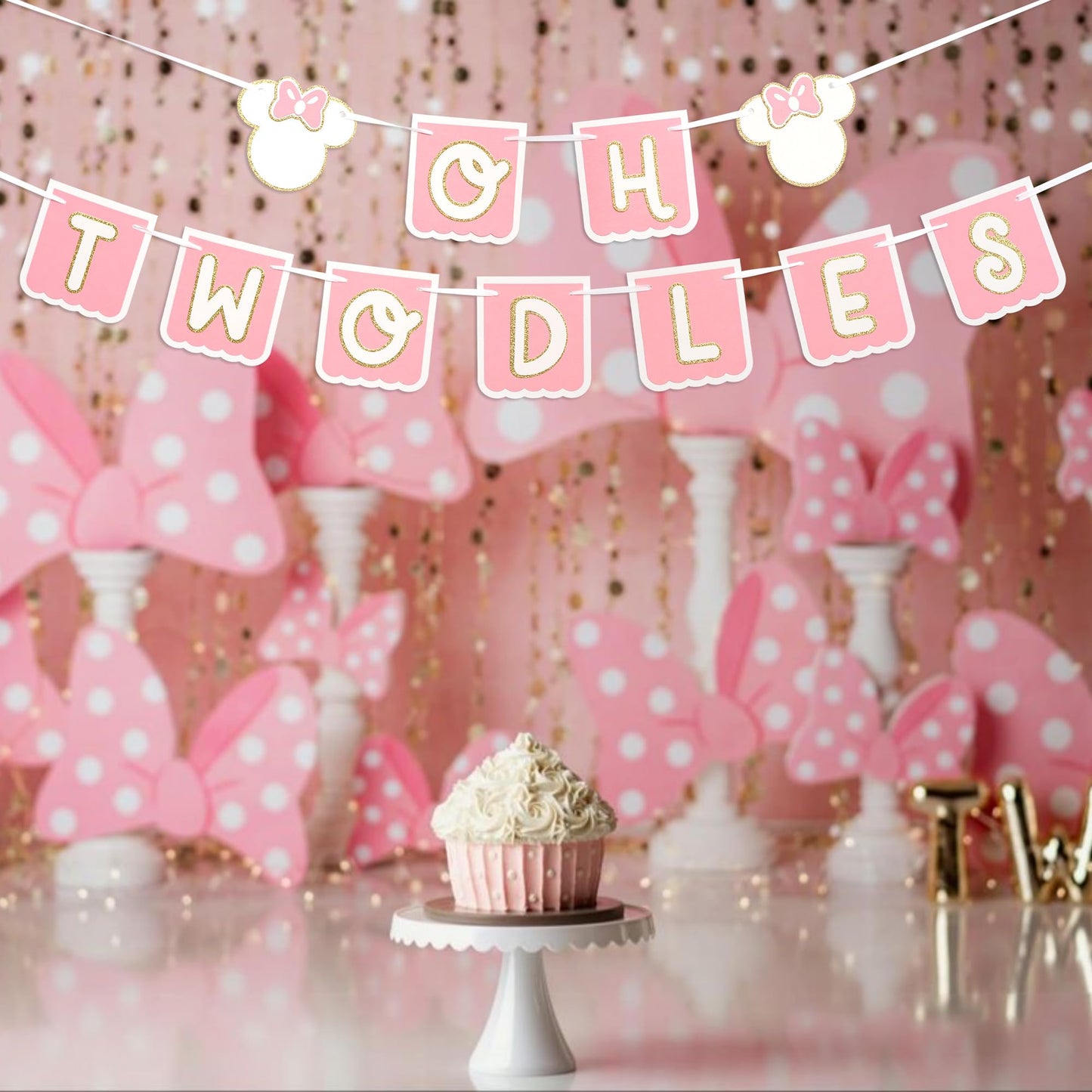 QIANGDAGSI Oh Twodles Birthday Banner