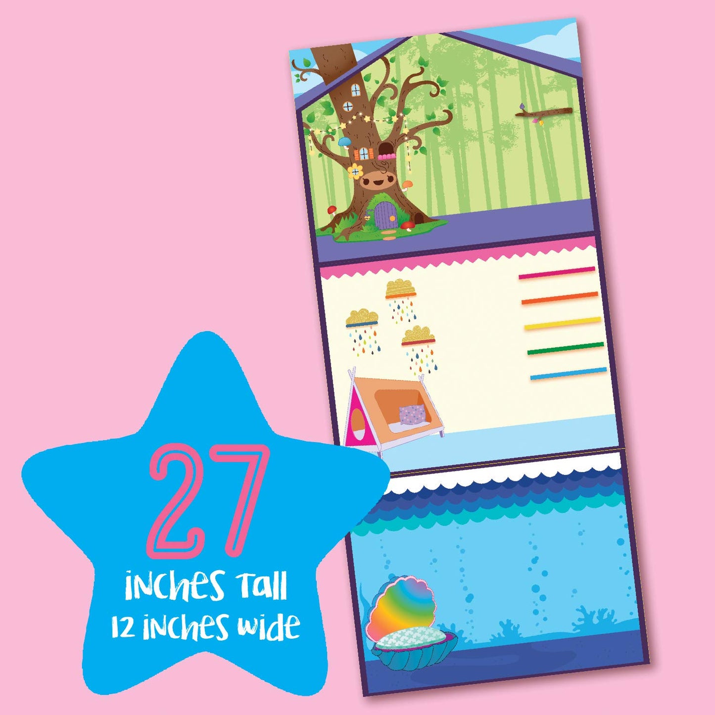 Craft-Tastic - Enchanted Sticker Playhouse - Wall-Sized Sticker Fun - Repositionable Stickers - for Ages 3+