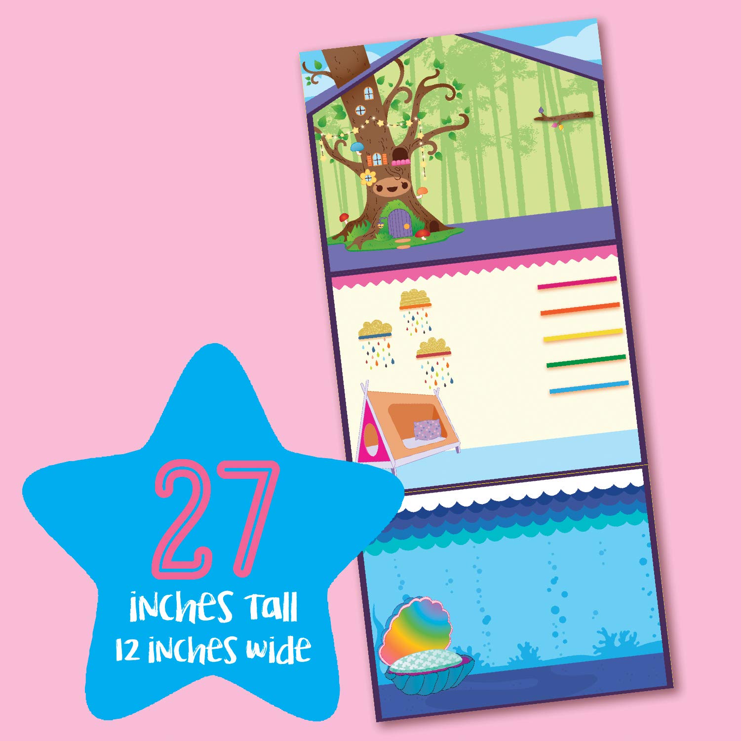 Craft-Tastic - Enchanted Sticker Playhouse - Wall-Sized Sticker Fun - Repositionable Stickers - for Ages 3+