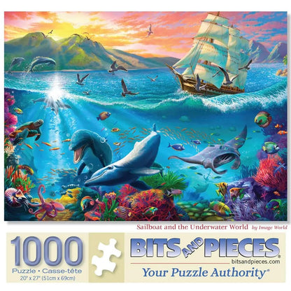 Bits and Pieces - Jigsaw Puzzle for Adults - Sailboat and The Underwater World - Ocean Jigsaw Puzzle by Image World