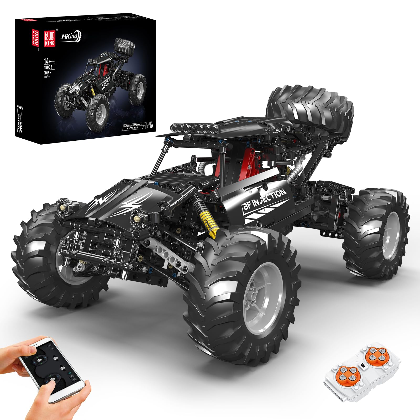 Mould King Climbing Car Building Kit, Remote Control Buggy Off-Road Racing Car Toy Building Blocks Set for Adult (1016+ Pieces)