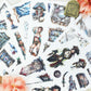 Christmas Journaling Stickers Die Cutting Retro Scrapbooking Material for Diary Decoration Landscaping Flowers PET Stickers Book (91160)