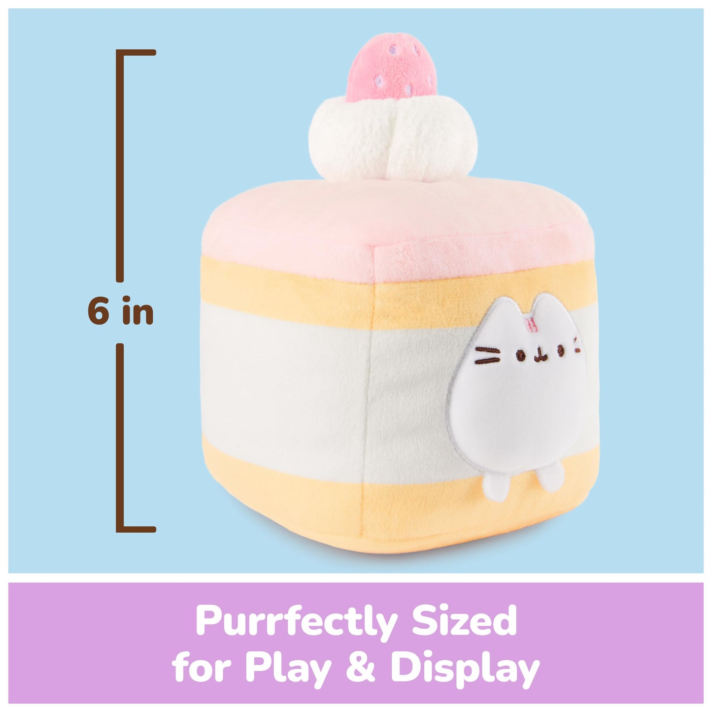 GUND Pusheen Strawberry Sponge Cake 6-Inch Plush Toy for Ages 8+