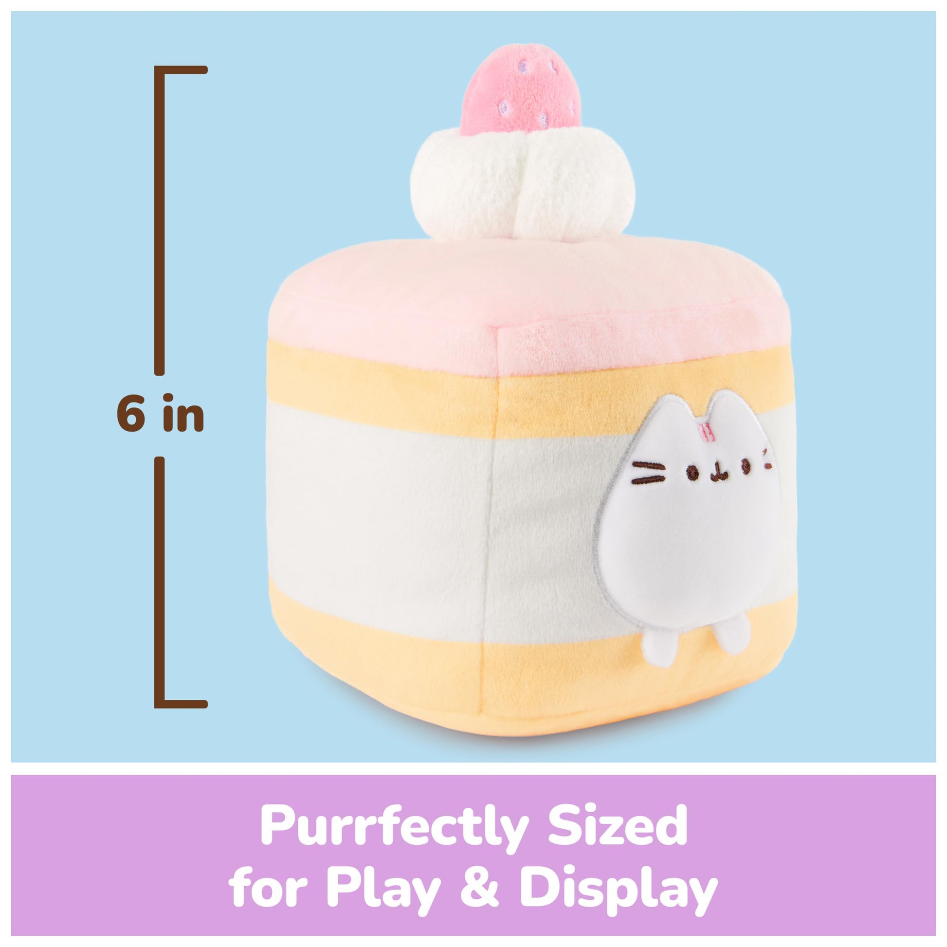GUND Pusheen Strawberry Sponge Cake 6-Inch Plush Toy for Ages 8+