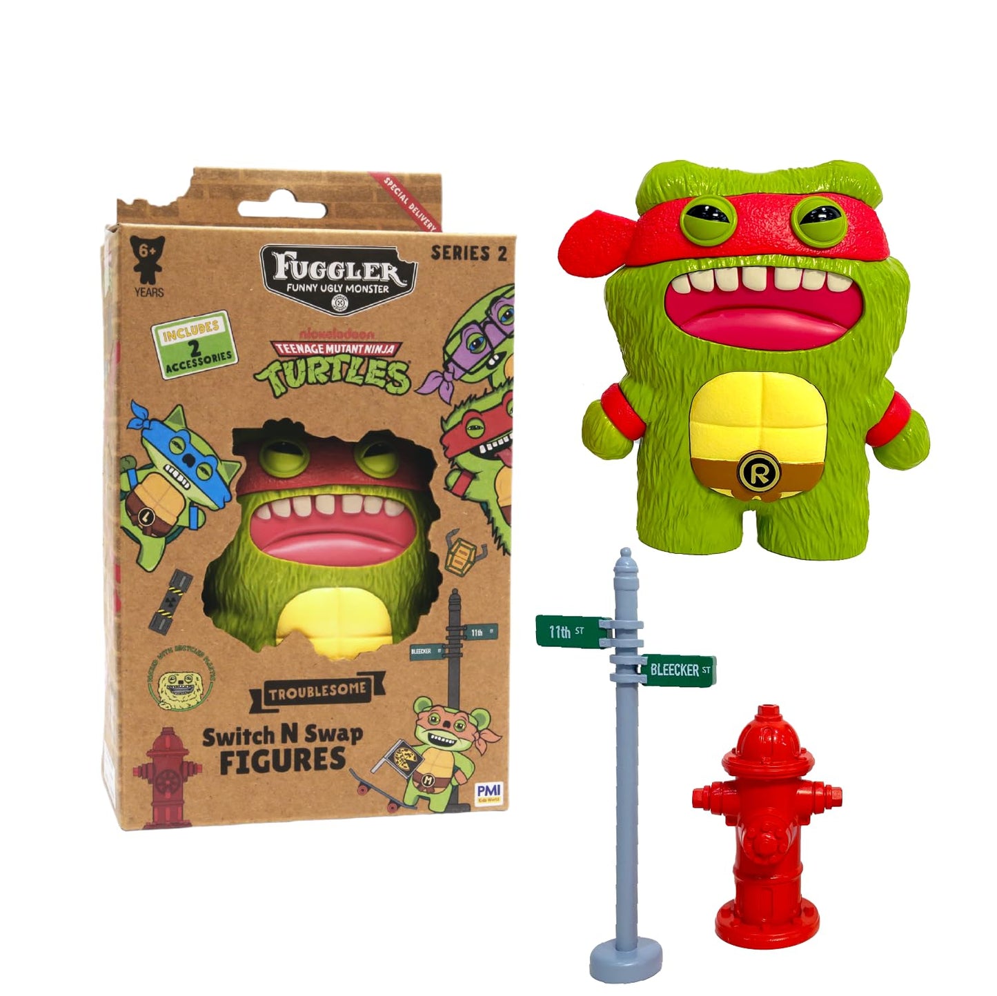 P.M.I. Fuggler Season 2 Switch N’ Swap Collectible Figures Creepy Plush Toys with Swappable Accessories Weird Expressions Oddball Chaos 1-Pack (Switch