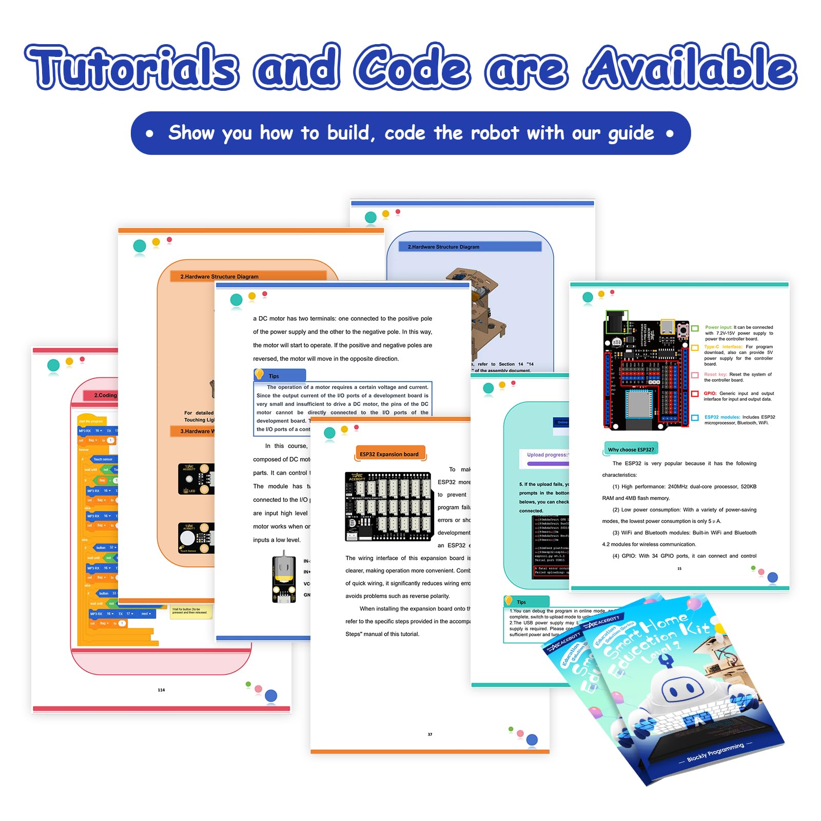 ACEBOTT 5-in-1 ESP32 STEM Smart Home and School Education Kit Compatible with Arduino, STEM Robotics Science Kits for Students Age 12+, Engineering