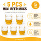 5Pcs Mini Beer Mug Dollhouse Accessories, Yellow Resin Simulation Cups, DIY Craft Miniatures