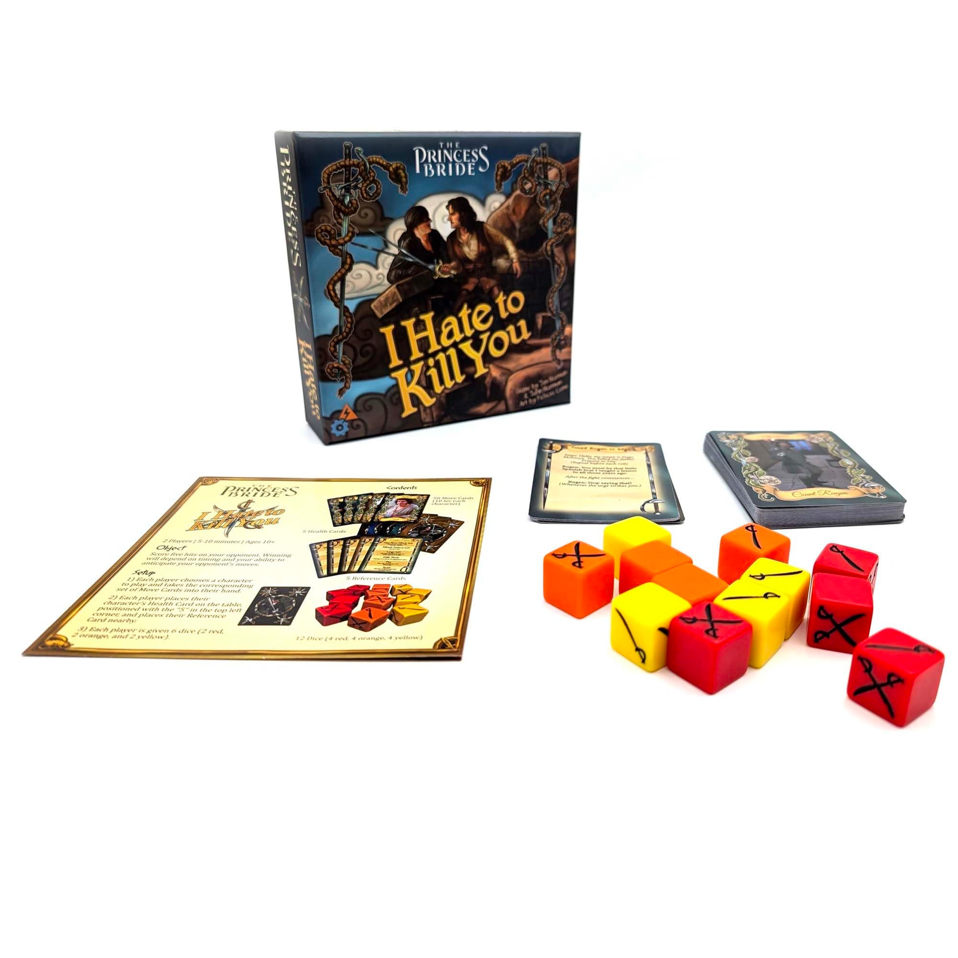 The Princess Bride: I Hate to Kill You 2nd Edition - Fast-Paced 2-Player Dice & Card Game for Ages 10+ | Swordplay Strategy Board Game for Fans