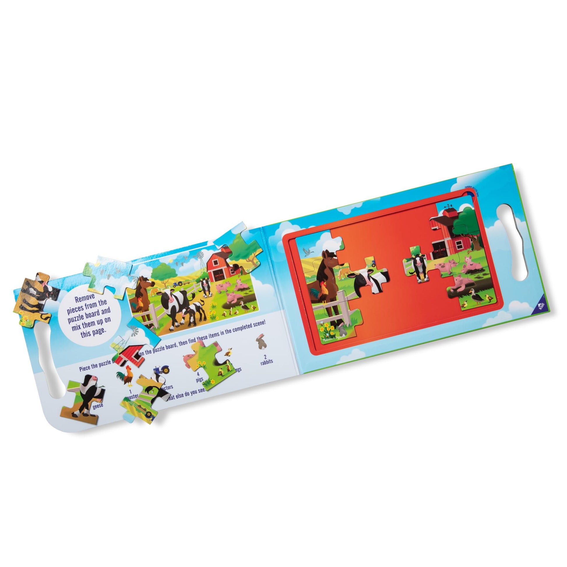 Melissa & Doug Take-Along Magnetic Jigsaw Puzzle Set - On the Farm (2 x 15 Piece) Travel Activity Toy for Preschoolers and Kids Ages 3+ - FSC