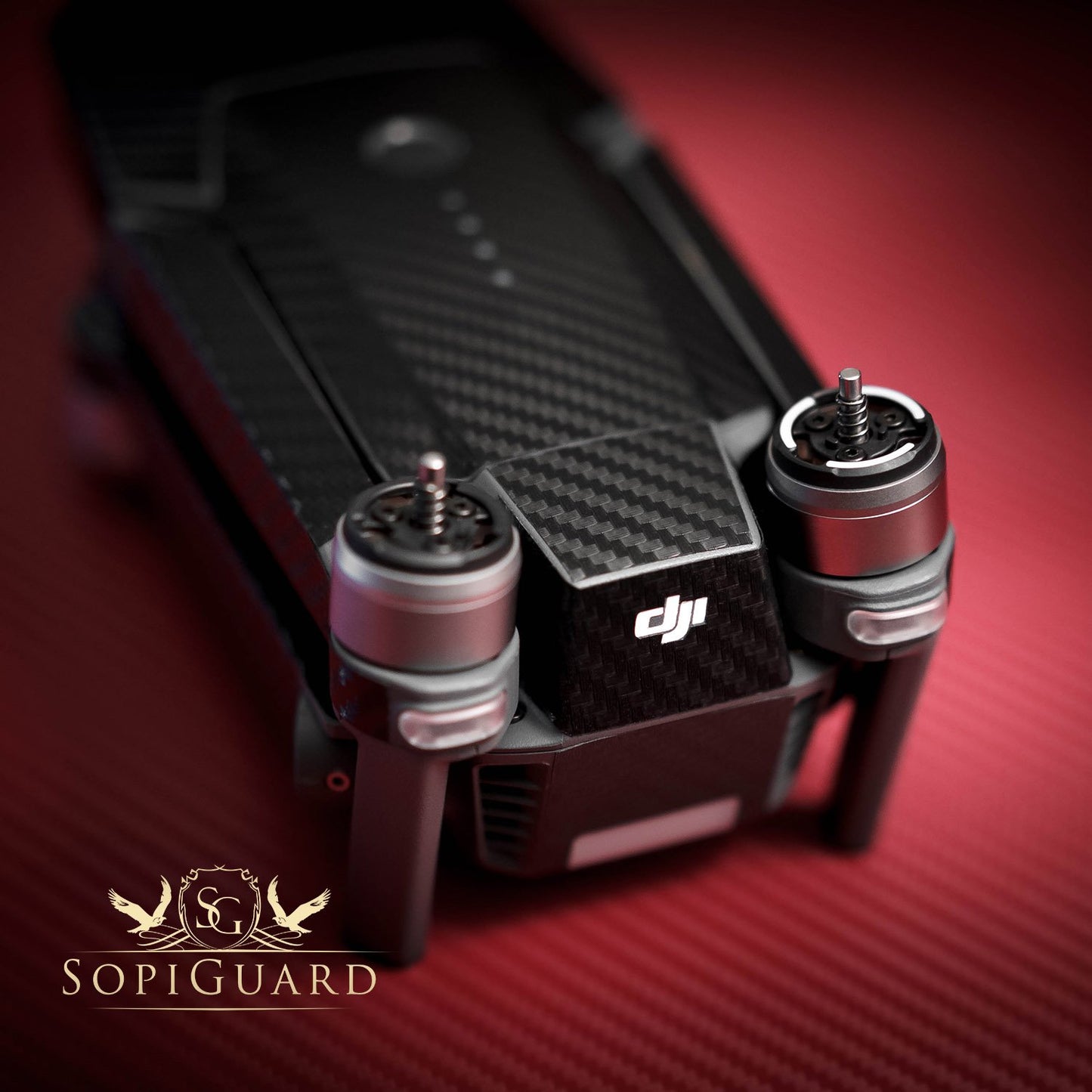 SopiGuard Black Carbon Fiber Precision Edge-to-Edge Coverage Vinyl Skin Controller Battery Wrap for DJI Mavic Pro