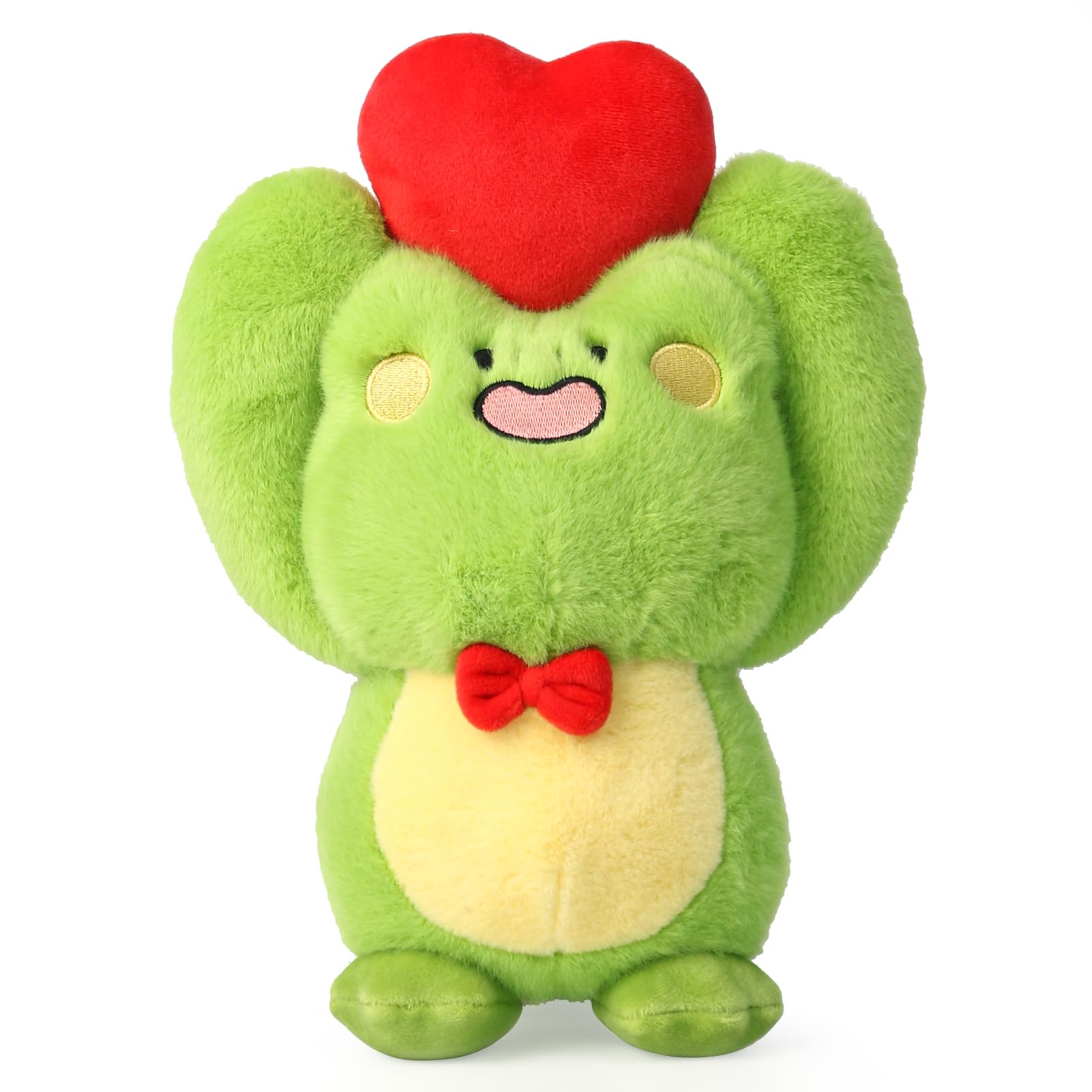 Cute Frog Plush Toy With Red Heart - Stuffed Animal Plushie for Valentine's Day, Birthday, Christmas - Soft Gift for Girlfriend, Kids 9.8"
