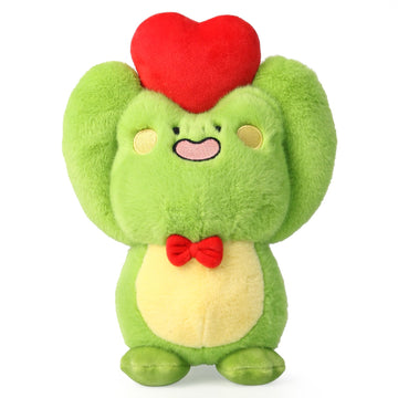 Cute Frog Plush Toy With Red Heart - Stuffed Animal Plushie for Valentine's Day, Birthday, Christmas - Soft Gift for Girlfriend, Kids 9.8"