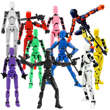 BVVLI T13 Action Figure Set, 10PCS Robot 3D Printed Toys Lucky Titan 13 Action Figure with Multiple Accessories, Dummy 13 Multi-Jointed Movable, Gifts