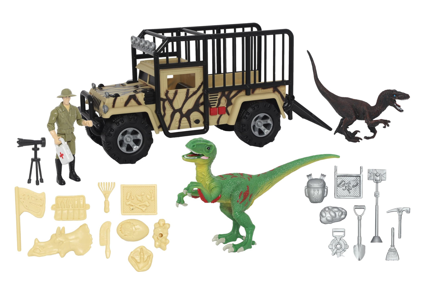 Animal Planet Dino Expedition Playset - Transport Truck with Lights & Sounds, Dinosaurs, Action Figure & Accessories for Kids Ages 3+