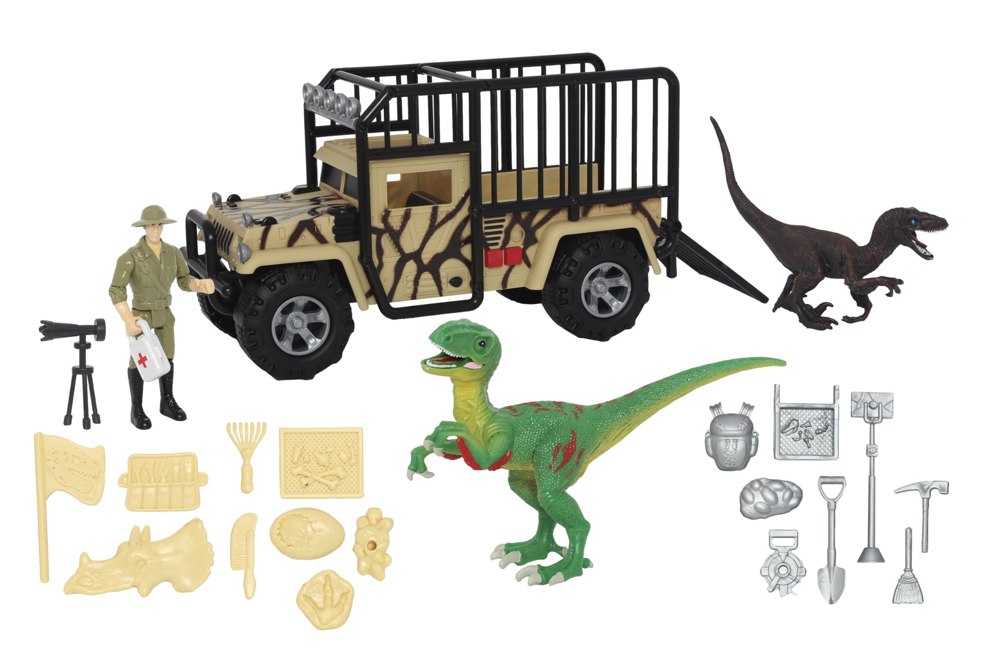 Animal Planet Dino Expedition Playset - Transport Truck with Lights & Sounds, Dinosaurs, Action Figure & Accessories for Kids Ages 3+