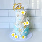 21 PCS Flower Cake Topper Hawaiian Beach Cake Decorations with Starfish Artificial Plumeria Flower for Hawaii Aloha Summer Theme Wedding Birthday