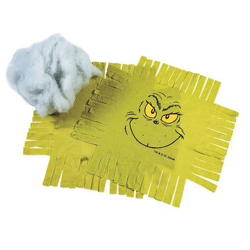 Fun Express Dr. Seuss The Grinch Christmas Fleece Tied Pillow Craft Kit - Makes 6 No-Sew Plush Pillows | Holiday Decorations & Gifts for Kids