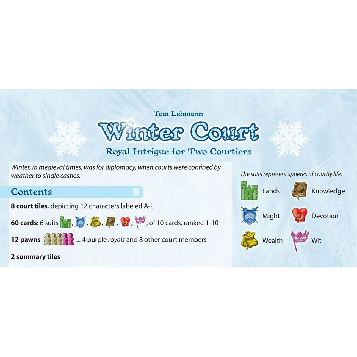 Rio Grande Games Winter Court Strategy Card Game, 2 Players, Ages 14+