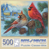 Bits and Pieces - 500 Piece Jigsaw Puzzle for Adults - Winter Cardinals - Birds in The Winter Jigsaw Puzzle by Artist Oleg Gavrilov, Completed Puzzle