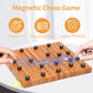Wooden Magnetic Chess Game with 30 Piece Metal Balls, Magnet Game with Inner Storage Tray, Logical Strategy Game for Ages 6+