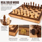 Wooden Chess Set, 11" Folding Travel Chess Board Game for Adults and Kids Portable Classic Chess Board with Solid Wood Pieces & Storage, Beginner