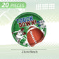 Cekivina 20Pcs 9 Inch Football Plates, Football Party Supplies Tableware Large Paper Plates Kit Disposable Plate Set, for Team Party, Kids Birthday