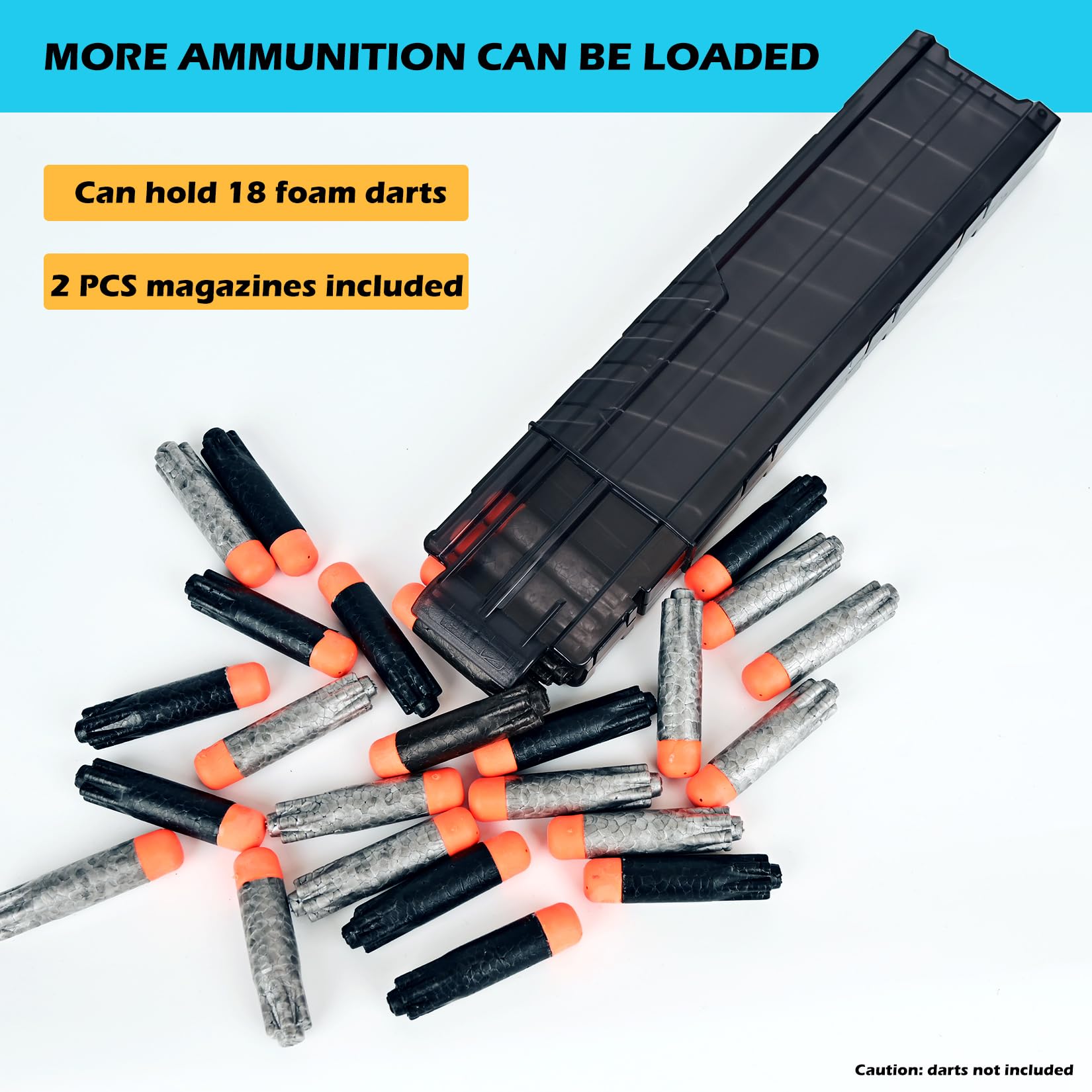 lififun Ultra Magazine, 18-Dart Magazine Dart Clips for Nerf Ultra 2 PCS Black