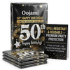 Oojami 4 Pack 50th Birthday Tablecloth, 50th Birthday Table Cloth - Plastic Party Table Covers, Reusable, Spill-Resistant, Fits 54 x 108 Inch