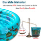 Dinosaur Inflatable Kiddie Pool, Blow Up 3-Ring Round Baby Play Center for Inside or Outdoor, Toddler Ball Pit/Fishing/Toys - 57'x15'