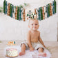 One Happy Camper Highchair Banner Adventure Camping Theme 1st Birthday Banner Crown Cake Topper Highchair Photo Prop for Camp Birthday Party