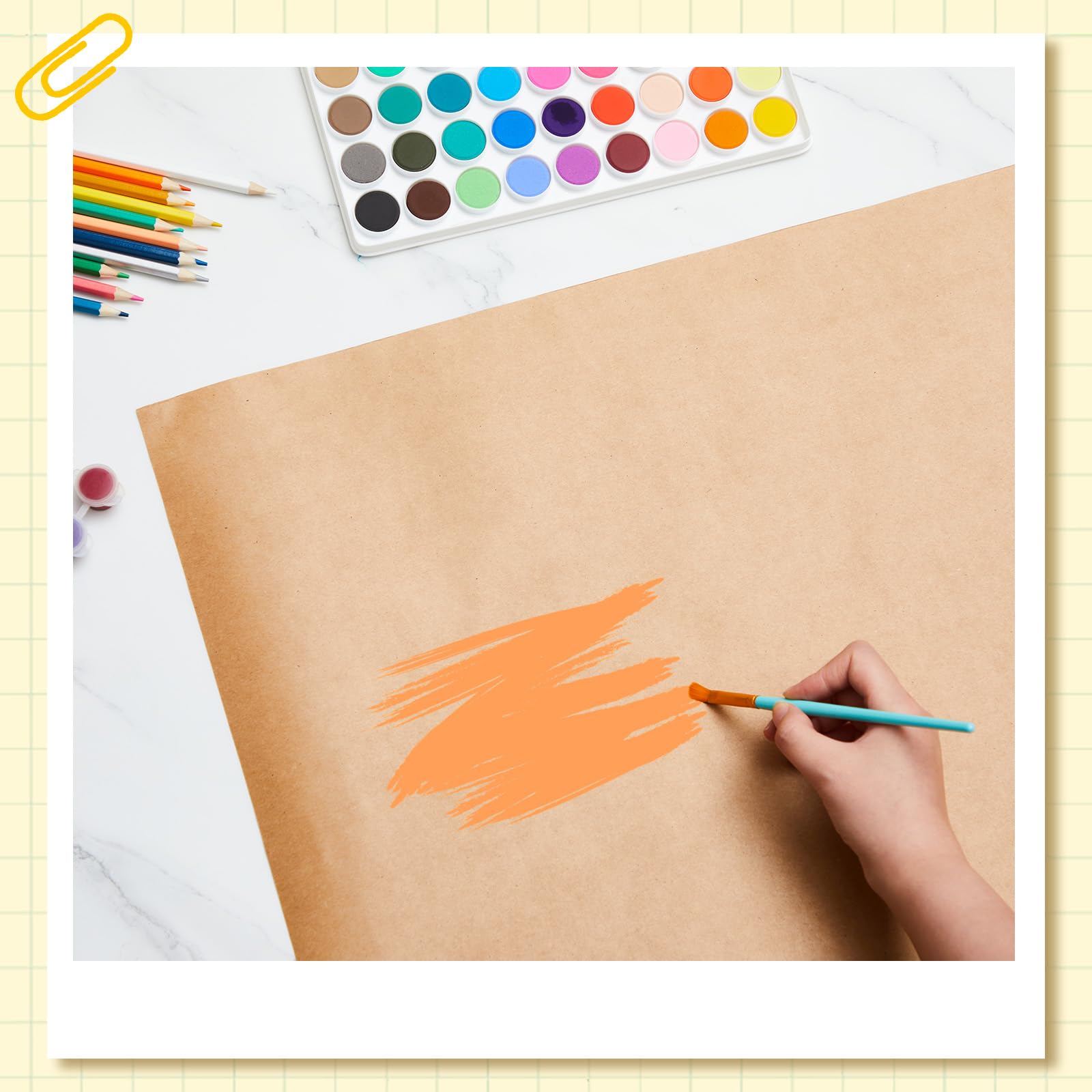 Tatuo 4 Pcs 36" x 60" Large Blank Brown Paper Banners for Teacher Appreciation Poster Crafts Decoration 120gsm Thick Kraft Paper Banner for Summer