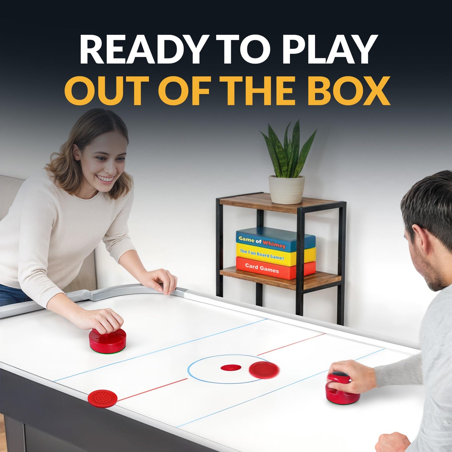 Hathaway Pro-Series Air Hockey Pucks and Strikers Set for Family Game Room - with Ergonomic 4-in Strikers, 3-in ABS Pucks, Felt Bottoms