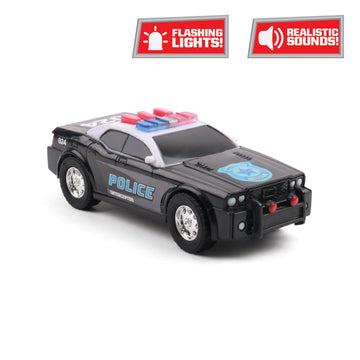 Mighty Fleet Toughest Minis 5" Police Cruiser Toy w/Lights & Sounds, Realistic Design & Batteries Included - Age 3+