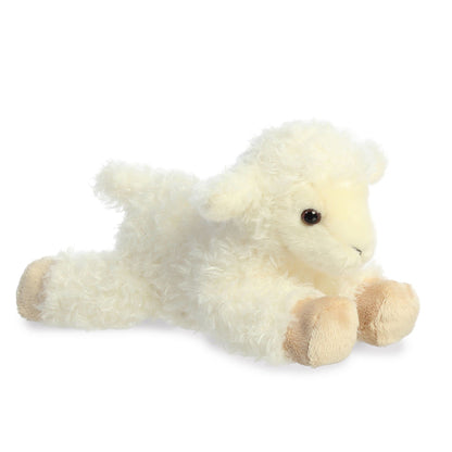 Aurora® Adorable Mini Flopsie™ Luna Lamb™ Stuffed Animal - Mini Companions Ready for Playful Adventures - for Kids All Ages, Toddlers, Adults,