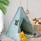 RONGFA Teepee Tent for Kids with Mat, Star Lights, Carry Case, Cotton Canvas Playhouse, Foldable Tents, Portable Children Play Tent Indoor Outdoor