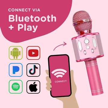 Move2Play, Kids Karaoke Microphone | Includes Stickers & Bluetooth | Kids Birthday Gift | Toy for All Ages 2, 3, 4, 5, 6+ Year Old Girls, Boys &