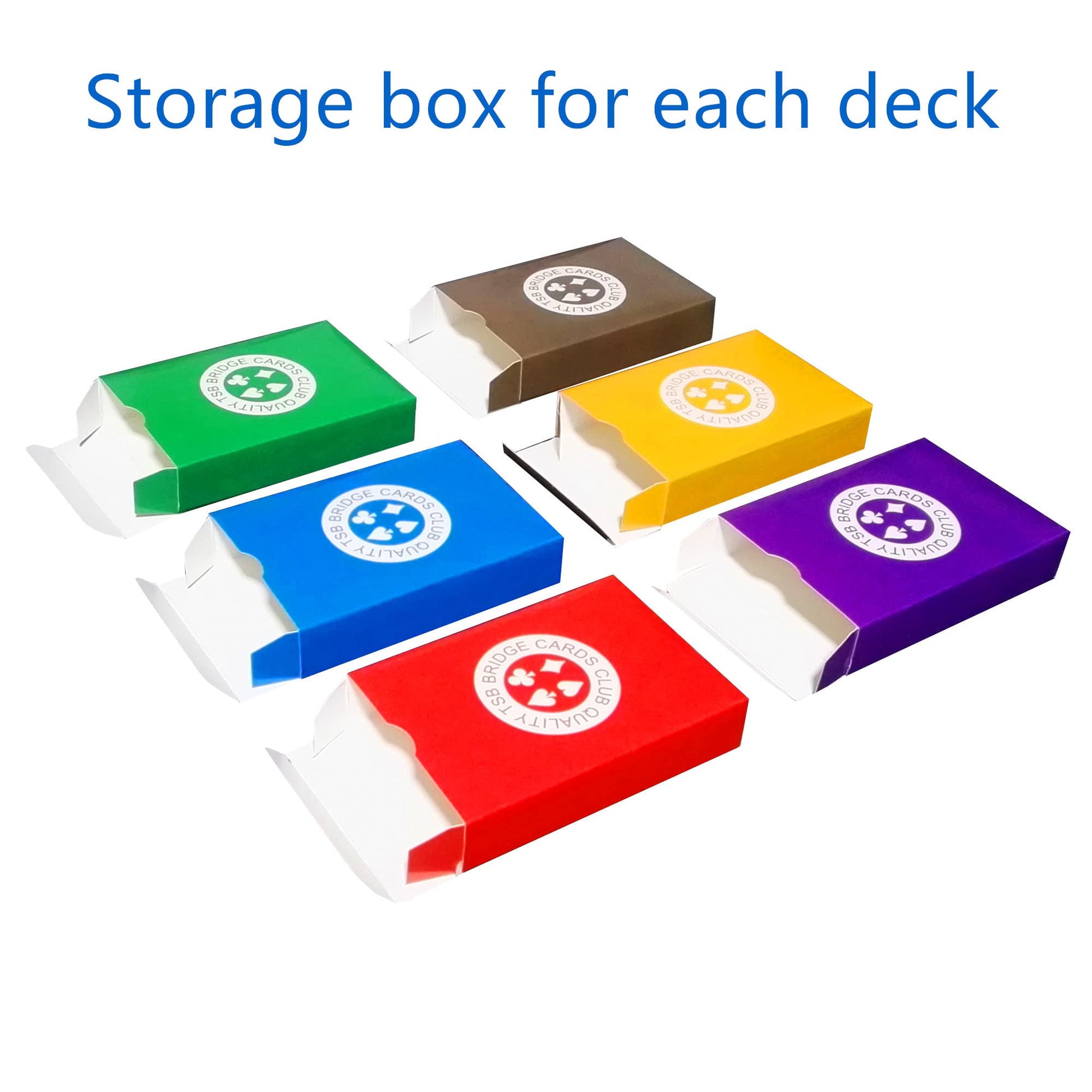 TSB Standard Print Bridge Cards Pack of 12 Decks - 6 Colors Bridge Playing Cards - Easy Storage (2 Red 2 Blue 2 Purple 2 Grey 2 Green 2 Yellow