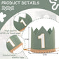 Agvgaza Wild One Birthday Crown - Safari Jungle 1st Birthday Hat for Boys and Girls, Deep Green Woodland First Cake Smash Photo Props