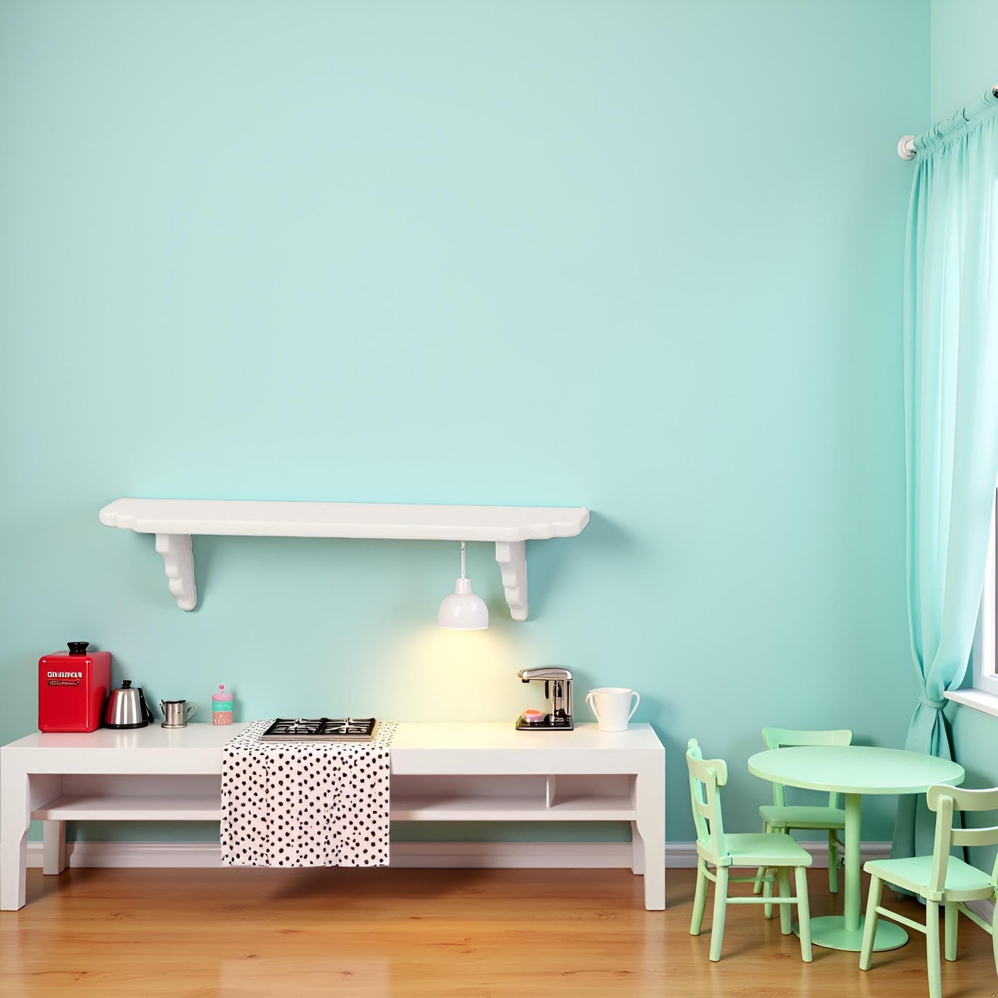 White Dollhouse Wall Shelf, 1/12 Scale Miniature Dollhouse Accessories, White Doll House Storage Wall Shelf for Kitchen Scene Accessories