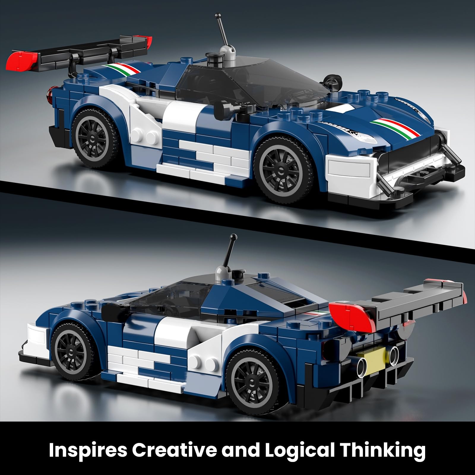 Mould King F488 Classic Sports Car Building Kits, MOC Racing Car Toys Model, Vehicle Blocks Set Suitable for Boys to Build, House Decoration Gifts