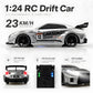 XGUICHEEN RC Drift Car, 1:24 Scale Remote Control Vehicle with LED Lights,Drifting Tires?Two Batteries, Racing Sports Toy Idea Gift for Adults Boys