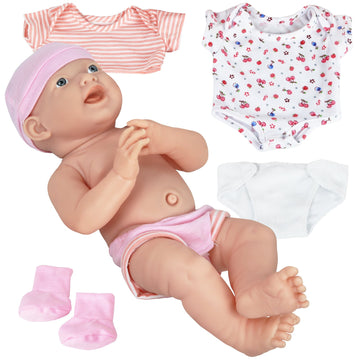 Click N' Play Newborn Baby Doll Clothes and Diaper Changing Set., 16 inches