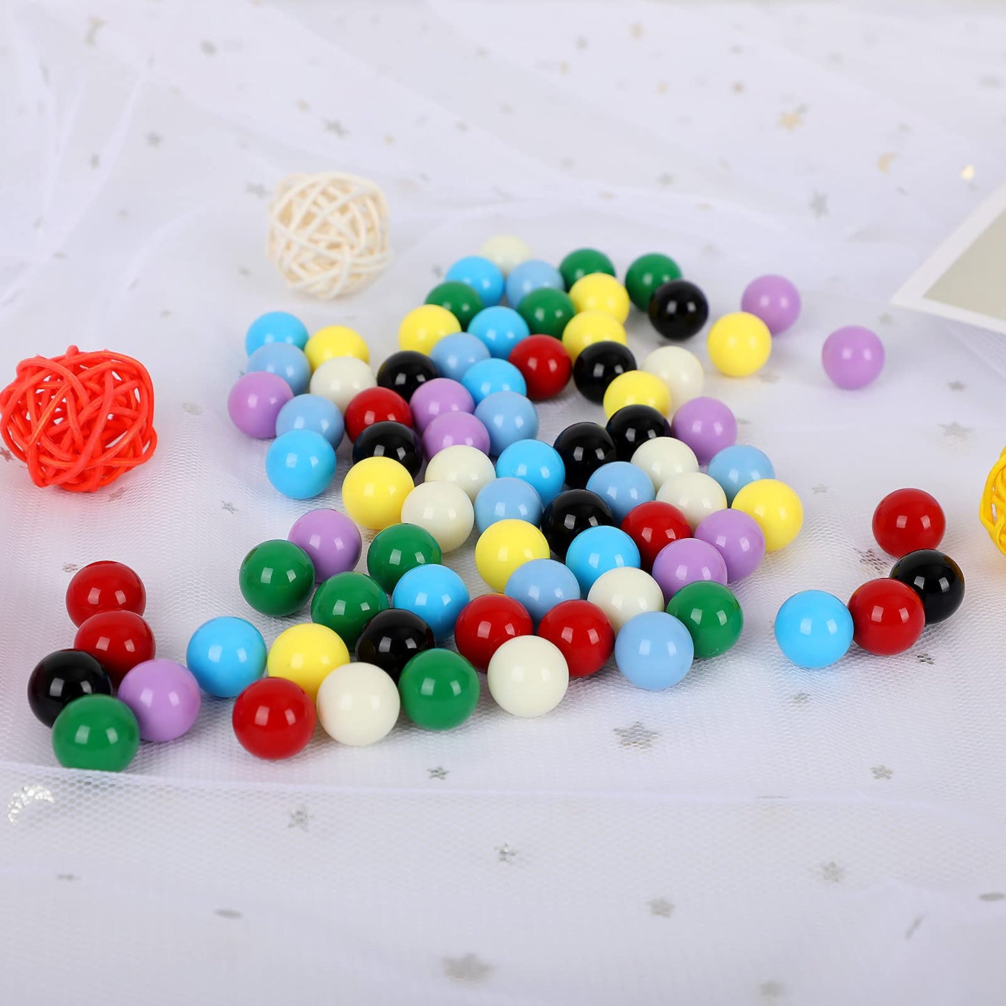 Laviesto Game Replacement Balls, 80 Pieces Acrylic Colored Balls for Games-Board Games,Chinese Checkers Marbles,Aggravation Game,Marble Run Toy-14mm/8